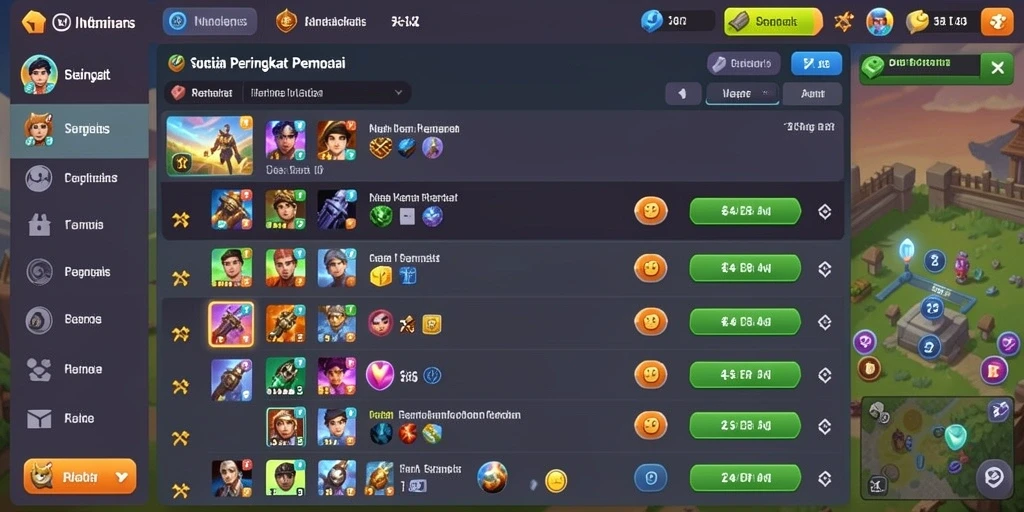Tangkapan layar menunjukkan leaderboard dengan pemain teratas.